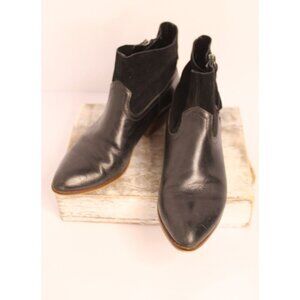 Frye and Co. Women's 9 Black Suede & Leather Rubie Zip Ankle Boots